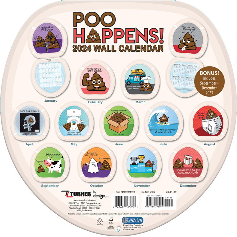 Lang Poo Happens Wall Calendar | Wayfair